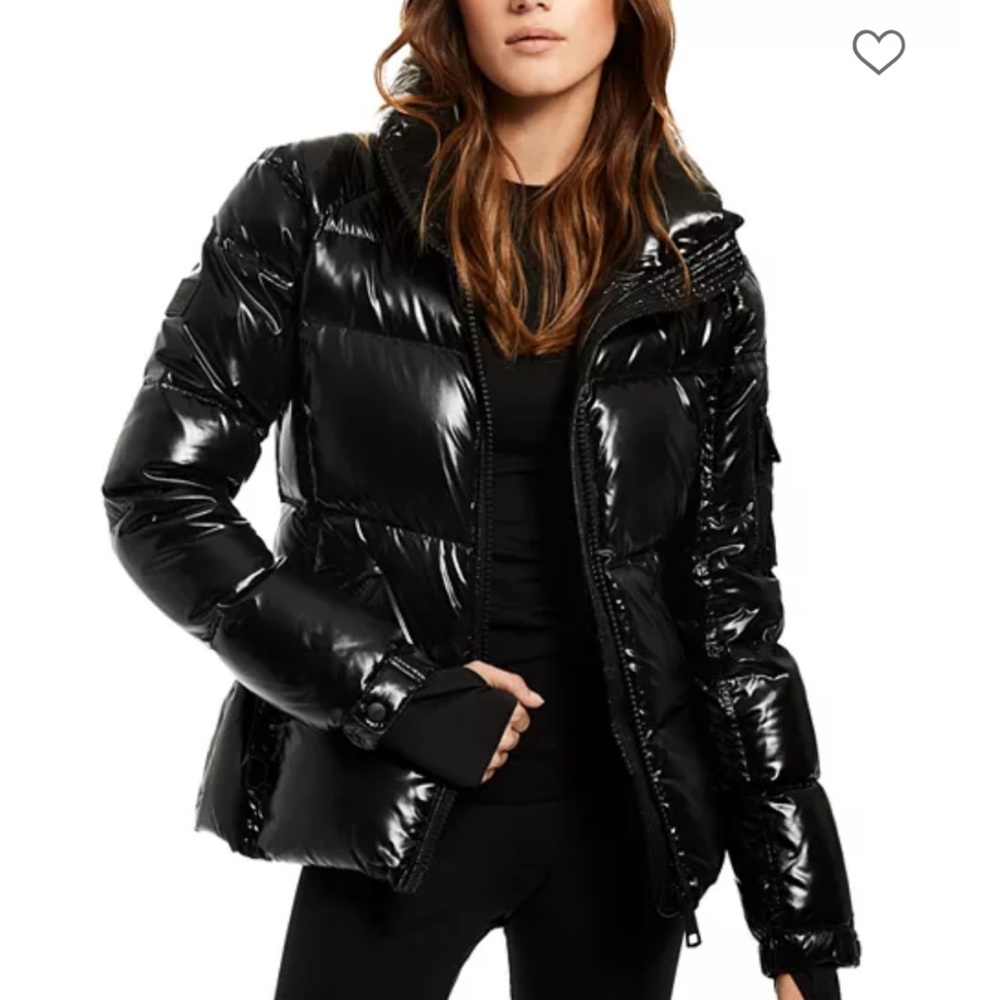 Black Gloss Puffer Jacket - Women's Insulated Coat